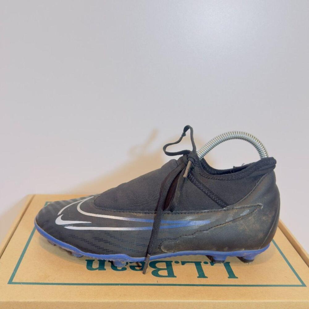 Nike Phantom GX Club DF FG Youth Size 6.5 Black Blue Soccer Cleats Football Shoe
